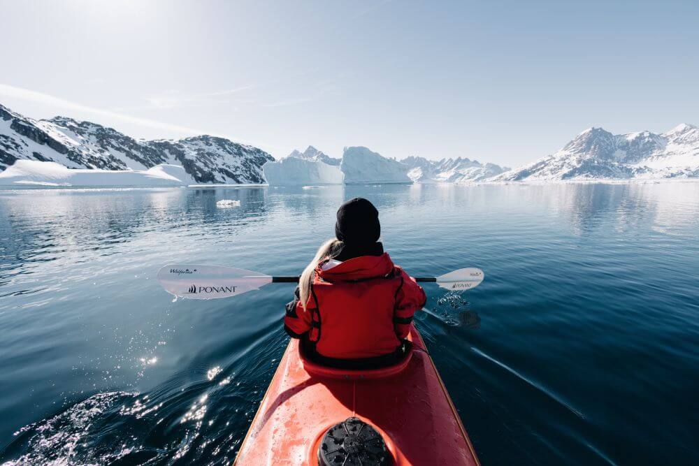 kayaker in Antarctica