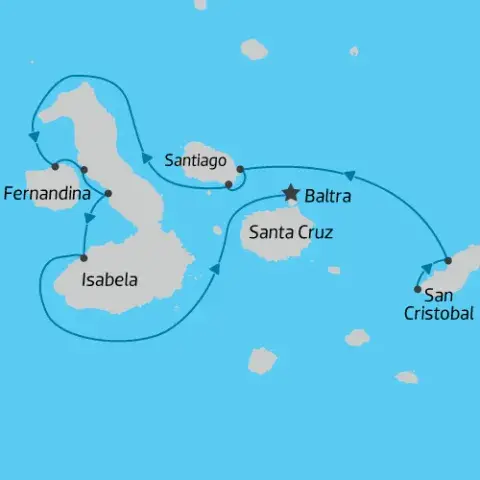 Map of 5 Day Cruise - Calipso, Galapagos Islands ) 