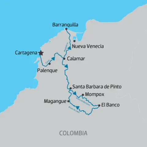 Wonders of Colombia Cruise Map) 